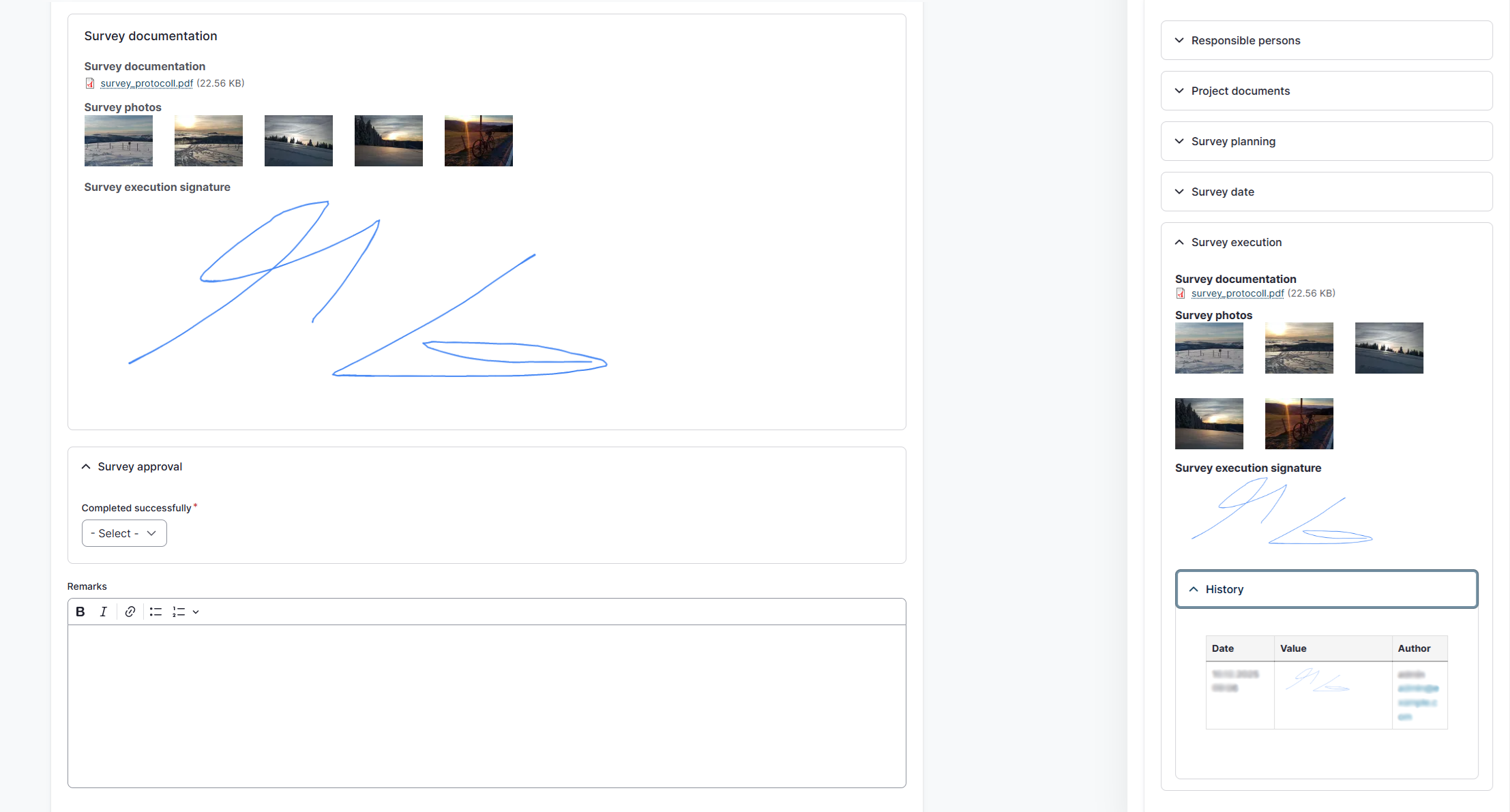 Screenshot der digitalen Signatur-Funktion innerhalb von FlexiFlow